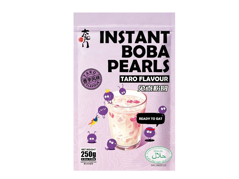 Instant boba pearls taro flavour pack